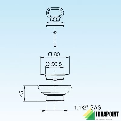 PILETTA LAVELLO CERAMICA Ø 60 RACCORDO Ø 1.1/2