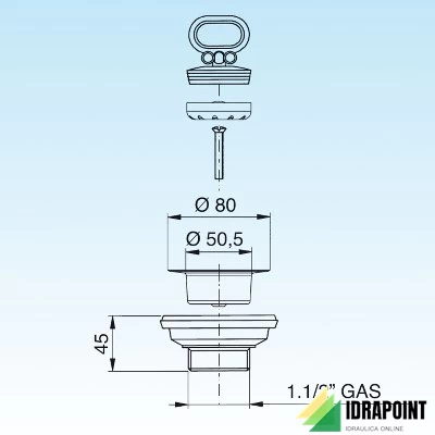 PILETTA PRATICA PER SIFONE MOPLEN LAVELLO IN CERAMICA