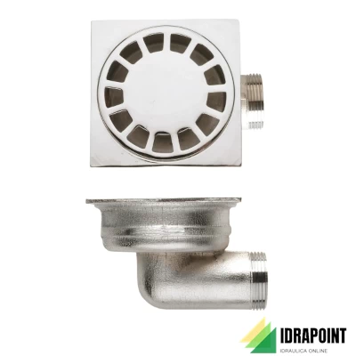 PILETTA SIFOIDE OTTONE X PAVIMENTO SCARICO LATERALE FILETTAT