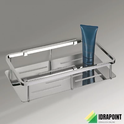 PORTAOGGETTI PER DOCCIA A SGANCIO CROMATO 6,5 x 30 x 13,5 CM