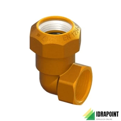 RACCORDO A SQUADRA OTTONE ATTACCO F X TUBO PE Ø 1.1/2