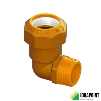 RACCORDO A SQUADRA OTTONE ATTACCO M X TUBO PE Ø 3/4