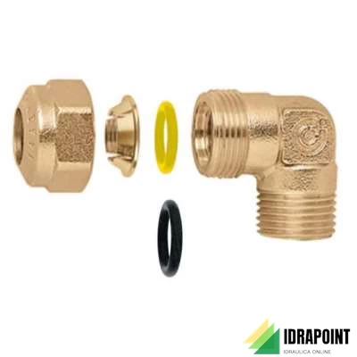 RACCORDO CURVO TENUTA O-RING X TUBO RAME Ø 15 MM