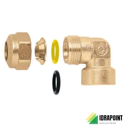 RACCORDO CURVO TENUTA O-RING X TUBO RAME 3/4