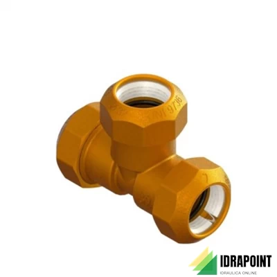 RACCORDO TRIPLO IN OTTONE PER TUBO PE Ø 32 MM
