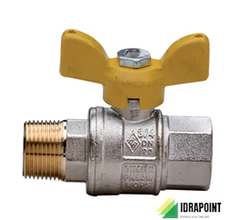 VALVOLA SFERA GAS 9001 CON FARFALLA GIALLA Ø 1/2