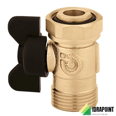 RUBINETTO INTERCETTAZIONE A SFERA CON MANOPOLA Ø 18 MM