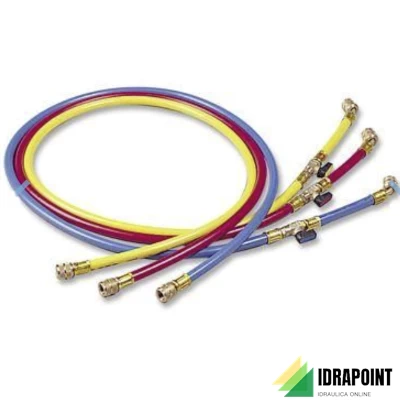 SET 3 TUBI FLESSIBILI E RUBINETTO GAS R410A/R32
