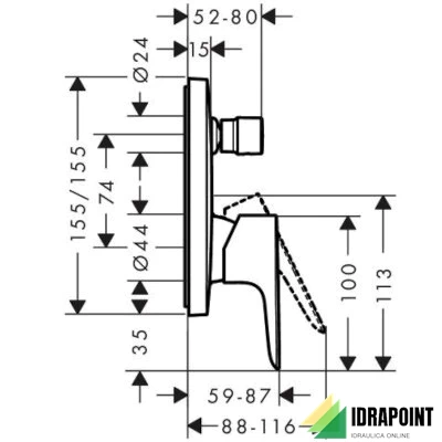 SET ESTERNO PER VASCA/DOCCIA INC.C/DEVIATORE - SERIE TALIS E