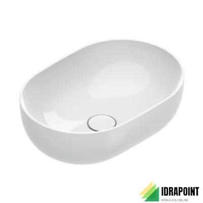 SFERA LAVABO DA APPOGGIO 50X35X16 CM BIANCO LUCIDO