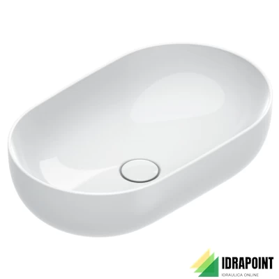 SFERA LAVABO DA APPOGGIO 60X35X16 CM BIANCO LUCIDO