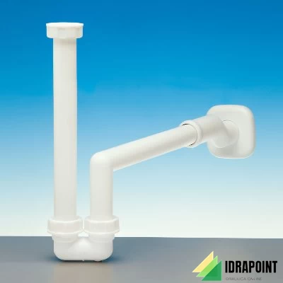 SIFONE ECCENTRICO POLYPROPYLENE BIANCO PER LAVABO/BIDET 1643