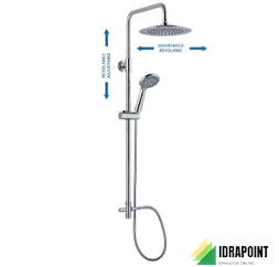 COLONNA DOCCIA SOFFIONE CIRCOLARE Ø 250 MM CON DOCCETTA/DEV.