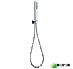 DOCCIA GLAMOUR DUPLEX IN OTTONE CROMATO QUADRA CON SUPPORTOE