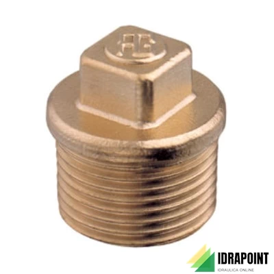 TAPPO MASCHIO IN OTTONE GIALLO Ø 2