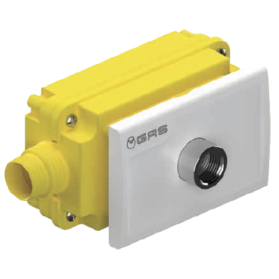 KIT TERMINALE CON SCATOLA INCASSO GAS Ø 3/4X1/2'F