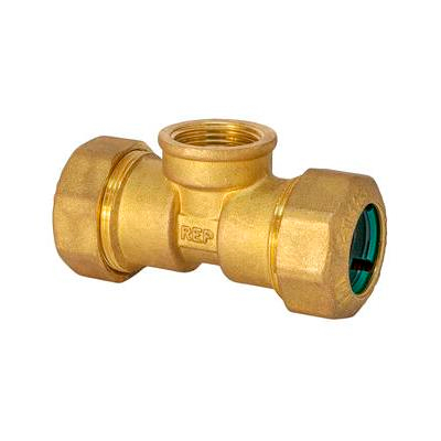 TE OTTONE CON ATTACCO CENTRALE F X TUBO PE Ø 90X3