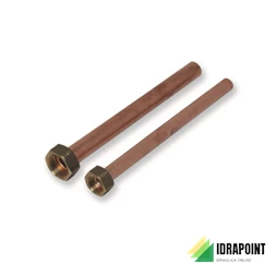 TUBO RAME DRITTO CON DADO 1/2'F - LUNGH. 200MM