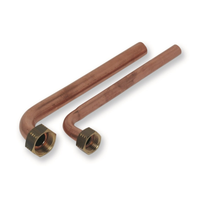 TUBO RAME CURVO CON DADO 3/4'F - LUNGH. 200MM