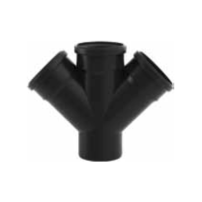 BRAGA DOPPIA A 45° BLACKFIRE Ø 110/110/110 MM