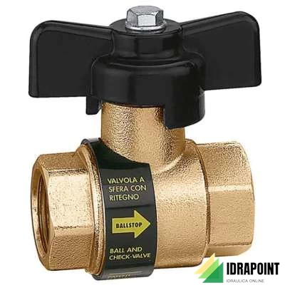 VALVOLA A SFERA A FARFALLA CON RITEGNO BALLSTOP Ø 3/4