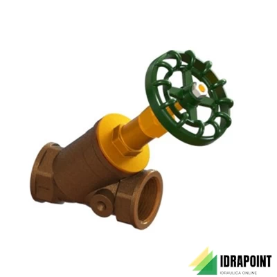 VALVOLA INCLINATA BRONZO CON VALVOLINO PIATTO F/F Ø 1