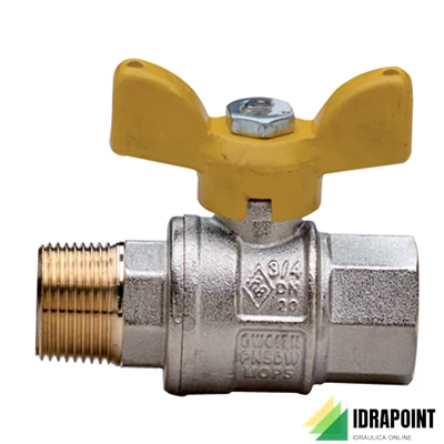 VALVOLA SFERA GAS 9001 CON FARFALLA GIALLA Ø 1