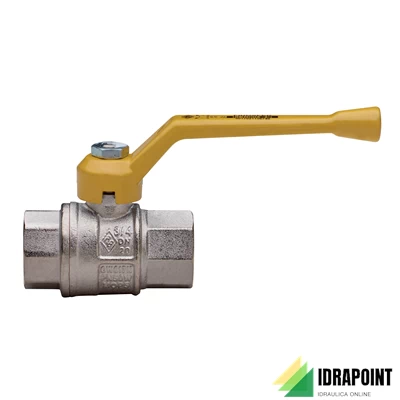 VALVOLA SFERA GAS 9010 CON LEVA GIALLA Ø 1.1/4