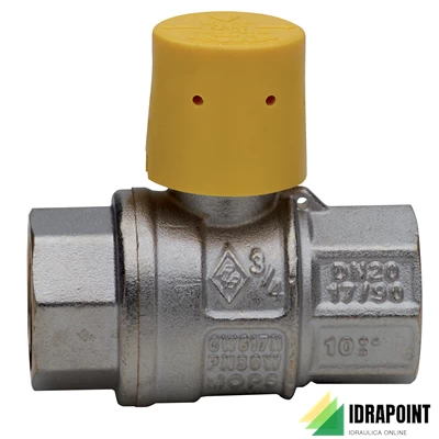 VALVOLA SFERA GAS CON CAPPUCCIO GIALLO Ø 1