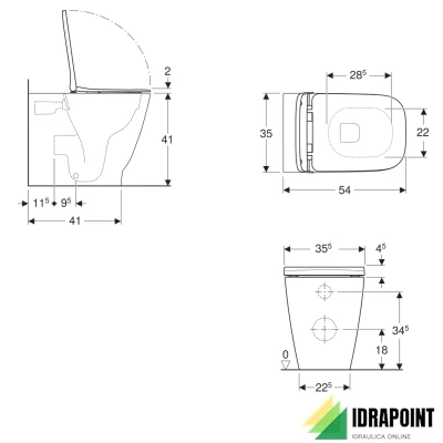 VASO FILO PARETE RIMFREE CON SEDILE AVVOLGENTE - SERIE SMYLE