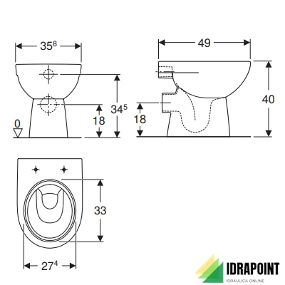 VASO SCARICO A PARETE - SELNOVA BIANCO
