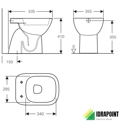 VASO SCARICO A PAVIMENTO - SERIE FANTASIA BIANCO