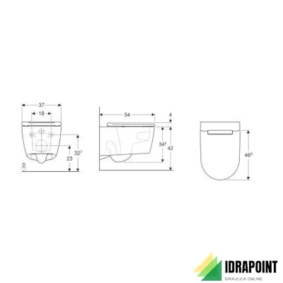 VASO SOSPESO FILO PARETE RIMFREE CON SEDILE - SERIE ONE
