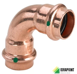 CURVA 90° 2416 IN RAME X ACQUA Ø 12 F/F