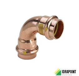 CURVA 90° 2616 IN RAME A PRESSARE X GAS Ø 15 F/F