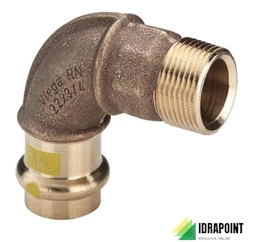 CURVA 90° FR 2614 F. IN BRONZO X GAS Ø 1/2